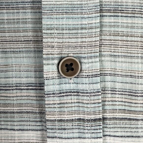 LC WAIKIKI SHIRT MENS LARGE BLUE STRIPED NORMAL FIT WOVEN RESORT CLUB VACATION - Picture 4 of 11
